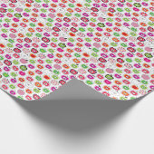 Niedliches Retro-Apfelmuster Geschenkpapier (Ecke)