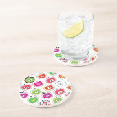 Niedliches retro Apfelmuster Getränkeuntersetzer (Seite)