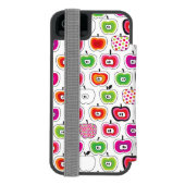 Niedliches retro Apfelmuster Incipio iPhone Geldbeutel-Hülle (Folio Rückseite)