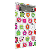 Niedliches retro Apfelmuster Mini Klemmbrett (Schrägansicht)