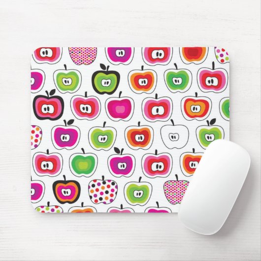 Niedliches retro Apfelmuster Mousepad (Mit Mouse)