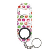 Niedliches retro Apfelmuster Schlüsselanhänger Flaschenöffner (Rückseite)