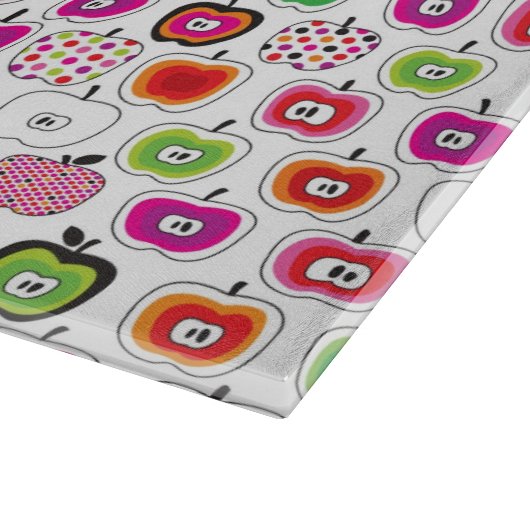 Niedliches retro Apfelmuster Schneidebrett (Ecke)