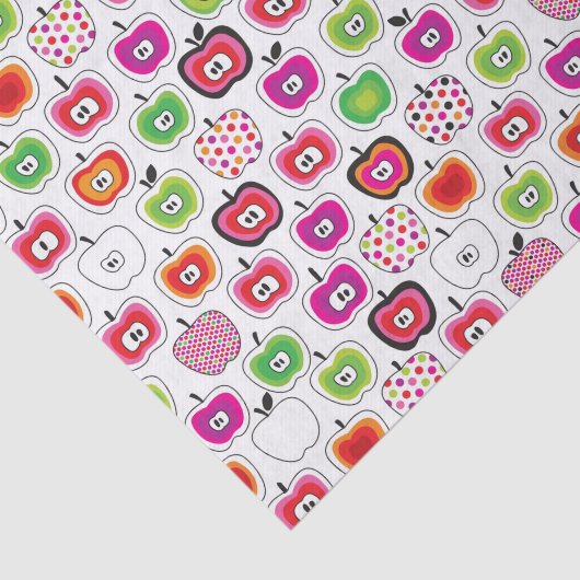Niedliches retro Apfelmuster Seidenpapier (Ausschnitt)