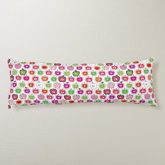 Niedliches retro Apfelmuster Seitenschläferkissen (Rückseite)
