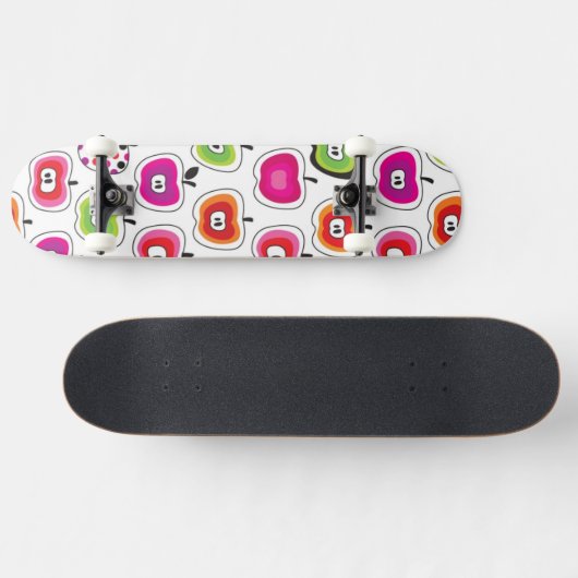 Niedliches retro Apfelmuster Skateboard (Horizontal)