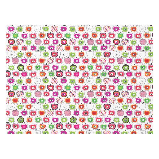 Niedliches retro Apfelmuster Tischdecke (Vorderseite (Horizontal))