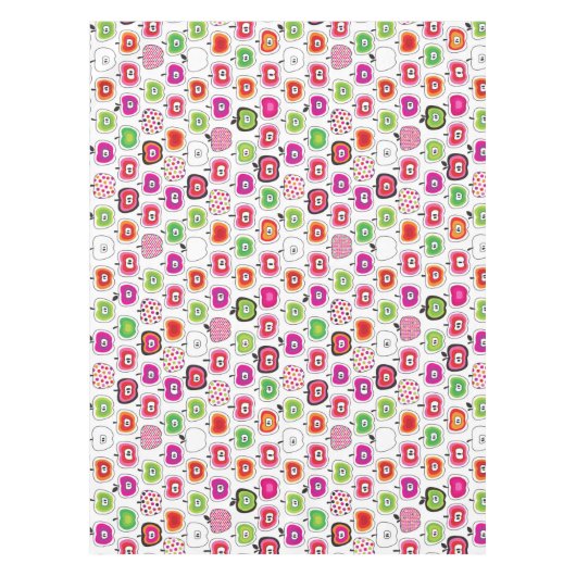 Niedliches retro Apfelmuster Tischdecke (Vorderseite)