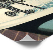 Niedliches Retro-Bath-Button-Up-Bild Poster (Ecke)