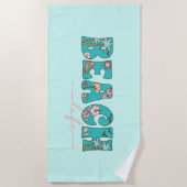 Niedliches Retro Beach Life Strandtuch (Vorderseite)