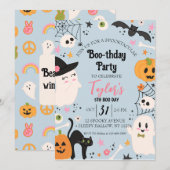 Niedliches Retro-Birthday-Halloween-Party Einladung (Vorne/Hinten)