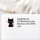 Niedliches Retro-Black-Cat-Etikett (Insitu)