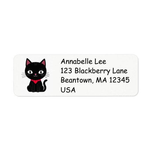Niedliches Retro-Black-Cat-Etikett (Vorne)