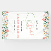 Niedliches Retro-Blume-Brautparty Banner (Horizontal)