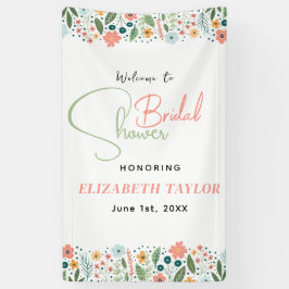 Niedliches Retro-Blume-Brautparty Banner