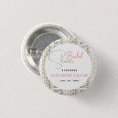 Niedliches Retro-Blume-Brautparty Button (Vorne & Hinten)