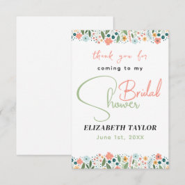 Niedliches Retro-Blume-Brautparty Dankeskarte