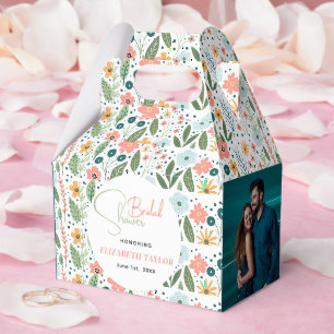 Niedliches Retro-Blume-Brautparty Geschenkschachtel