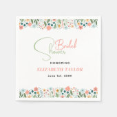 Niedliches Retro-Blume-Brautparty Serviette (Vorderseite)