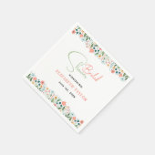 Niedliches Retro-Blume-Brautparty Serviette (Ecke)