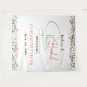 Niedliches Retro-Blume-Brautparty Wandteppich (Vorderseite (Horizontal))