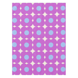 Niedliches Retro Blume Muster Lila Mid Mod Tischdecke