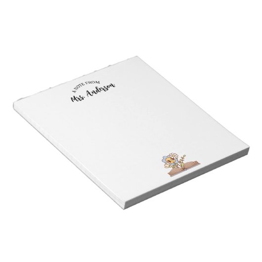 Niedliches Retro-Blumenbuch zurück zur Schule Notizblock (angewinkelt)