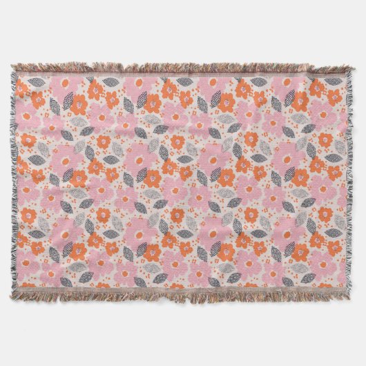 Niedliches Retro Blumenmuster Decke (Vorderseite)