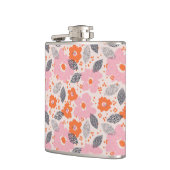 Niedliches Retro Blumenmuster Flachmann (Links)