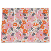 Niedliches Retro Blumenmuster Große Geschenktüte (Vorderseite)