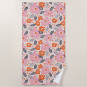 Niedliches Retro Blumenmuster Strandtuch