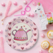 Niedliches Retro Boho Valentine's Day Ladys Tea Pa Pappteller (Party)