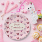 Niedliches Retro Boho Valentine's Day Ladys Tea Pa Pappteller (Party)