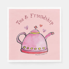 Niedliches Retro Boho Valentine's Day Ladys Tea Pa Serviette