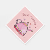 Niedliches Retro Boho Valentine's Day Ladys Tea Pa Serviette (Ecke)