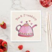 Niedliches Retro Boho Valentine's Day Ladys Tea Pa Serviette (Beispiel)