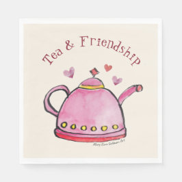 Niedliches Retro Boho Valentine's Day Ladys Tea Pa Serviette