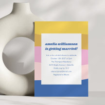 Niedliches Retro-Brautparty in blau rosa Gelb