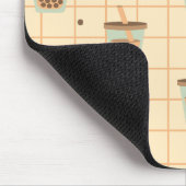 Niedliches Retro Bubble Milk Tee Muster Grid Desig Mousepad (Ecke)