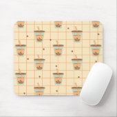 Niedliches Retro Bubble Milk Tee Muster Grid Desig Mousepad (Mit Mouse)