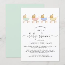 Niedliches Retro Carriages Paradegetriebe mit Baby Einladung