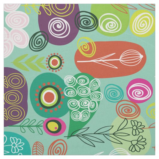 Niedliches Retro-Cartoon-Muster Stoff (Muster)