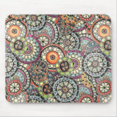Niedliches Retro Chic Funky Floral Circles Art Pat Mousepad (Vorne)