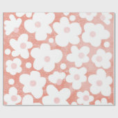 Niedliches Retro Daisy Muster Rosa Terrakotta auf Geschenkpapier (Flach)