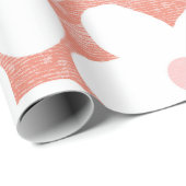 Niedliches Retro Daisy Muster Rosa Terrakotta auf Geschenkpapier (Rolleneckpunkt)