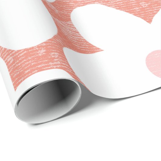 Niedliches Retro Daisy Muster Rosa Terrakotta auf  Geschenkpapier (Rolleneckpunkt)