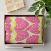 Niedliches Retro-Erdbeermuster in leuchtend rosa Seidenpapier (Geschenk)