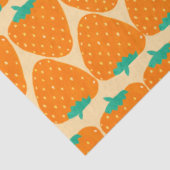 Niedliches Retro-Erdbeermuster in Orange und Green Seidenpapier (Ausschnitt)