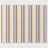 Niedliches Retro-Farbiges Herzmuster Geschenkpapier (Flach)