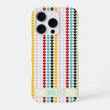 Niedliches Retro-Farbiges Herzmuster Personalisier